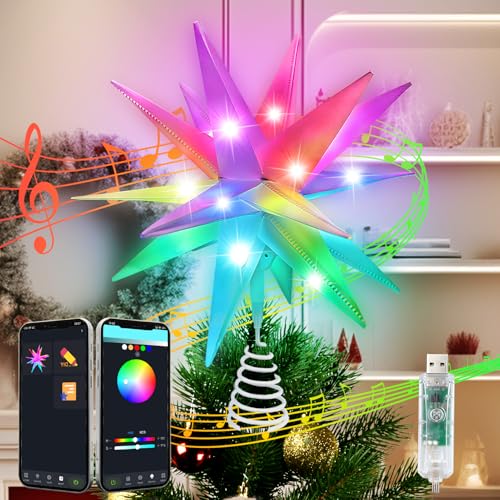 LightingWill Weihnachtsbaum Stern Spitze, 27cm Weihnachtstag Sterne Außen, USB LED Weihnachtsstern Beleuchtet, RGB APP-Steuerung 3D Leuchtstern für Innen und Außen Dekoration LightingWill Weihnachtsbaum Stern Spitze, 27cm Weihnachtstag Sterne Außen, USB LED Weihnachtsstern Beleuchtet, RGB APP-Steuerung 3D Leuchtstern für Innen und Außen Dekoration von LightingWill