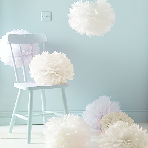 Lights4fun 9er Set Seidenpapier PomPoms crème weiß Hochzeit Party Deko Muttertagsgeschenk Hochzeitsdeko Vintage von Lights4fun