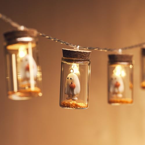 Lights4fun 10er LED Flaschen Lichterkette Halloween Deko Indoor Batteriebetrieb Timer Geister Kinder Lights4fun 10er LED Flaschen Lichterkette Halloween Deko Indoor Batteriebetrieb Timer Geister Kinder von Lights4fun