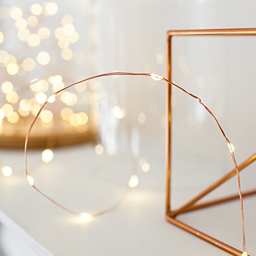 Lights4fun 12x 20er Kupferdraht Micro Lichterkette warmweiß Batteriebetrieb von Lights4fun