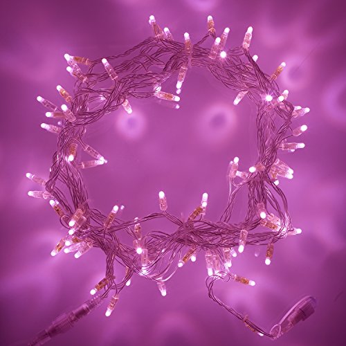 Lights4fun 1x 100er LED Lichterkette pink 10m Core Connect Serie strombetrieben koppelbar inkl. Netzstecker von Lights4fun