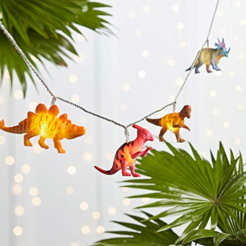 Lights4fun 20er LED Dinosaurier Lichterkette Kinderzimmer Deko strombetrieben von Lights4fun