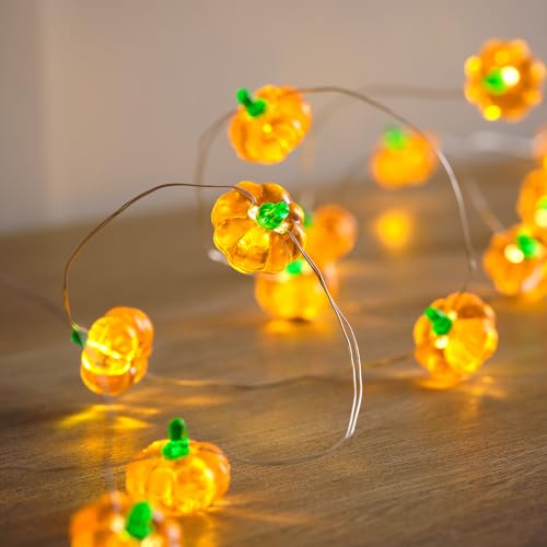 Lights4fun 20er LED Kürbis Lichterkette mit Timer Herbst Deko Indoor batteriebetrieb Halloween Deko Kinder Lights4fun 20er LED Kürbis Lichterkette mit Timer Herbst Deko Indoor batteriebetrieb Halloween Deko Kinder von Lights4fun