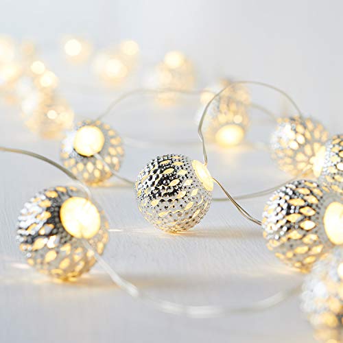 Lights4fun 20er Micro LED Lichterkette warmweiß Marokkanische Lichterkette innen batteriebetrieben Timer Lichterkette Kugeln Marokkanisch Zimmer Deko Orientalisch Lights4fun 20er Micro LED Lichterkette warmweiß Marokkanische Lichterkette innen batteriebetrieben Timer Lichterkette Kugeln Marokkanisch Zimmer Deko Orientalisch von Lights4fun
