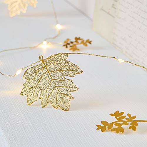 Lights4fun 20er Micro LED Lichterkette mit goldenen Blättern und Timer batteriebetrieben Lights4fun 20er Micro LED Lichterkette mit goldenen Blättern und Timer batteriebetrieben von Lights4fun