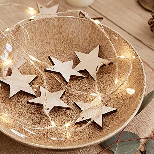 Lights4fun 20er Micro LED Sternen Lichterkette Aus Holz mit Timer batteriebetrieben Lights4fun 20er Micro LED Sternen Lichterkette Aus Holz mit Timer batteriebetrieben von Lights4fun