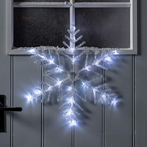 Lights4fun 24er LED Acryl Schneeflocke 41cm Außen Batteriebetrieb Weihnachtsdeko Außen Lights4fun 24er LED Acryl Schneeflocke 41cm Außen Batteriebetrieb Weihnachtsdeko Außen von Lights4fun