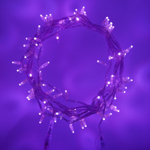 Lights4fun 2x 100er LED Lichterkette lila 20m Core Connect Serie strombetrieben koppelbar inkl. Netzstecker von Lights4fun