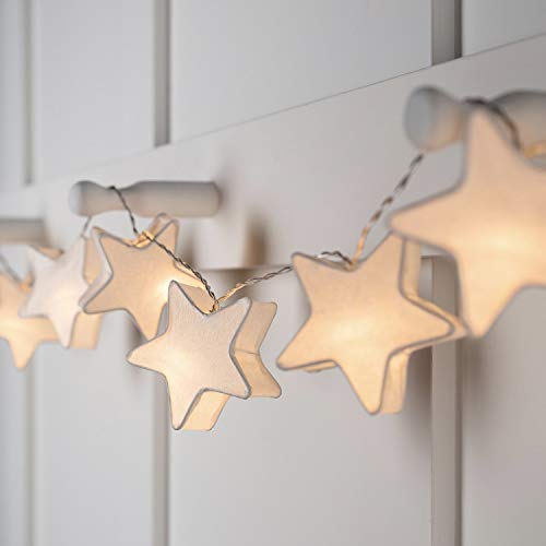 Lights4fun 2x 10er LED Papier Sternen Lichterkette warmweiß batteriebetrieben Innen Leuchtsterne Kinderzimmer Lights4fun 2x 10er LED Papier Sternen Lichterkette warmweiß batteriebetrieben Innen Leuchtsterne Kinderzimmer von Lights4fun