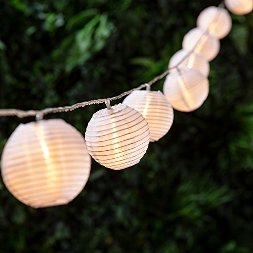 Lights4fun 2x 20er Lampion LED Lichterkette koppelbar warmweiß Innen Außen Sommer Deko Balkon Lampion Ballonlichter Party Netzstecker Garten Girlande Lichterkette Camping [Energieklasse A++] von Lights4fun