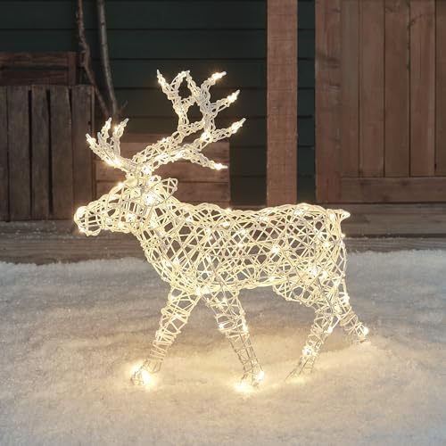 Lights4fun 3-in-1 Arkendale LED Rentier Beleuchtet 70cm Hirsch Figur Timer Weihnachtsbeleuchtung Außen und Innen Strombetrieb Lights4fun 3-in-1 Arkendale LED Rentier Beleuchtet 70cm Hirsch Figur Timer Weihnachtsbeleuchtung Außen und Innen Strombetrieb von Lights4fun