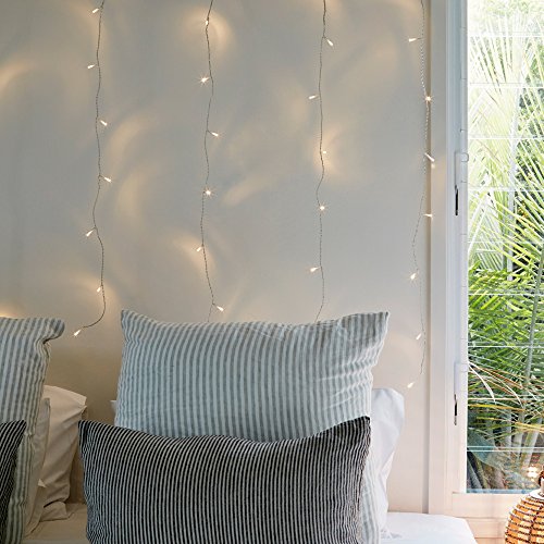 Lights4fun 40er LED Lichtervorhang warmweiß 1m x 1m 31V Lichtervorhang Fenster Weihnachten Deko Weihnachtsdeko Lichterkette Lichtervorhang Strom Fensterbeleuchtung Weihnachten von Lights4fun