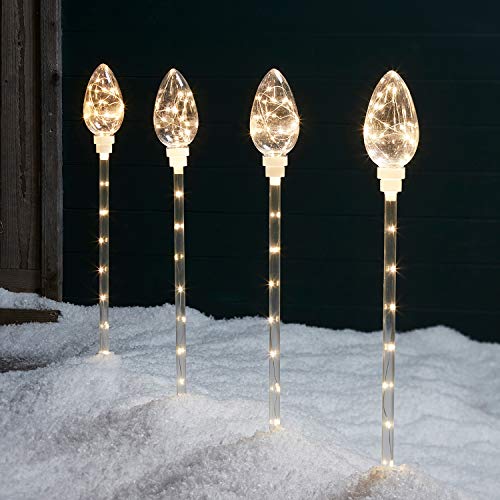 Lights4fun 4er Set LED Stableuchten Warmweiß Gartenbeleuchtung strombetrieben Garten Deko Balkon Weihnachts Deko Außen Lights4fun 4er Set LED Stableuchten Warmweiß Gartenbeleuchtung strombetrieben Garten Deko Balkon Weihnachts Deko Außen von Lights4fun