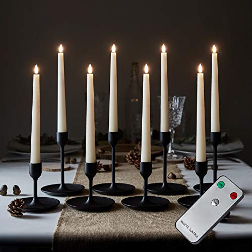 Lights4fun 8er Set TruGlow® LED-Stabkerzen Echtwachs in Creme batteriebetrieben mit Fernbedienung und Timerfunktion Ostern Dekoration 22 cm von Lights4fun