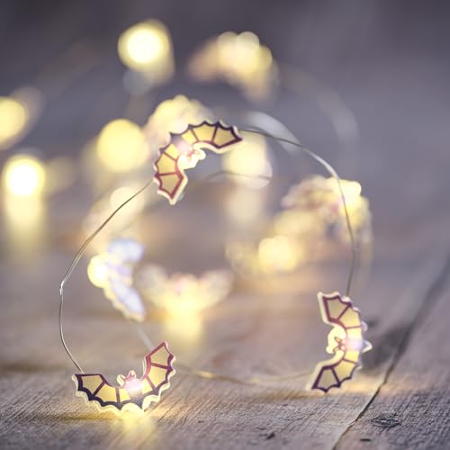 Lights4fun Halloween Fledermaus Lichterkette – 20 LED-Fledermäuse in Lila & Weiß, Warmweiße Mikrolichter auf Draht, Batteriebetrieben mit Timer – Deko für Halloween, Partys & Kürbisse – 1,9 m lang Lights4fun Halloween Fledermaus Lichterkette – 20 LED-Fledermäuse in Lila & Weiß, Warmweiße Mikrolichter auf Draht, Batteriebetrieben mit Timer – Deko für Halloween, Partys & Kürbisse – 1,9 m lang von Lights4fun