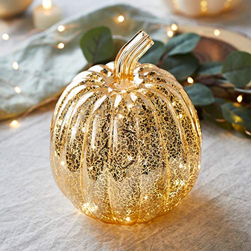 Lights4fun LED Glas Kürbis Gold mit Timer 21cm batteriebetrieben Halloween Deko Kürbis Herbstdeko Lights4fun LED Glas Kürbis Gold mit Timer 21cm batteriebetrieben Halloween Deko Kürbis Herbstdeko von Lights4fun