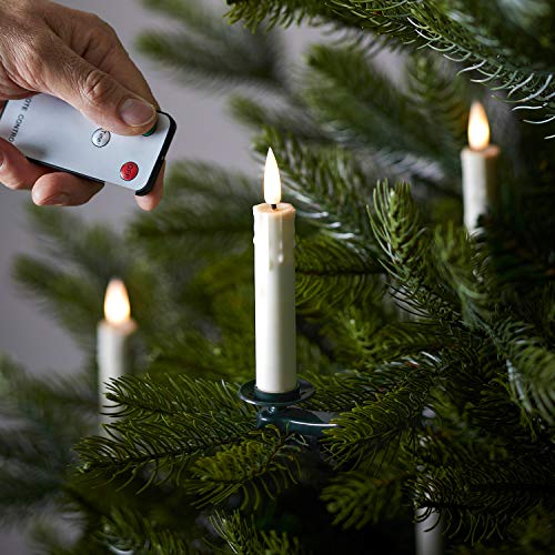 Lights4fun TruGlow® 10er Set kabellose LED Weihnachtsbaum Kerzen Licherkette mit Fernbedienung von Lights4fun