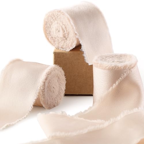 Ligtmor Geschenkband Satinband 3,8cm x 13,5m chiffonband Schleifenband Stoffband Hochzeit Seidenband - Nude Farbe von Ligtmor