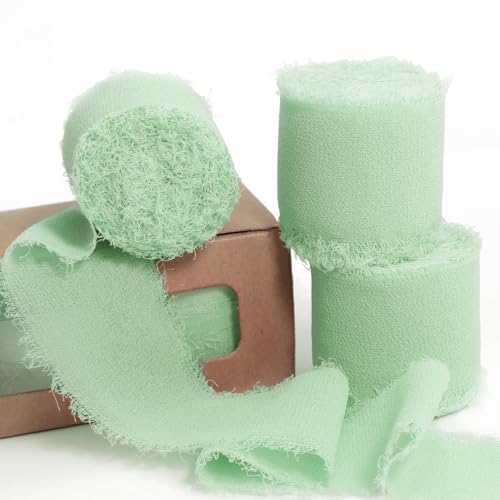 Ligtmor chiffonband 3,8 cm x 19,2 m Handbuch Schleifenband Geschenkband silk ribbon organzaband Stoffband Hochzeit Seidenband - Grün Ligtmor chiffonband 3,8 cm x 19,2 m Handbuch Schleifenband Geschenkband silk ribbon organzaband Stoffband Hochzeit Seidenband - Grün von Ligtmor