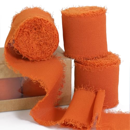 Ligtmor chiffonband 3,8 cm x 19,2 m Handbuch Schleifenband Geschenkband silk ribbon organzaband Stoffband Hochzeit Seidenband - Orange Ligtmor chiffonband 3,8 cm x 19,2 m Handbuch Schleifenband Geschenkband silk ribbon organzaband Stoffband Hochzeit Seidenband - Orange von Ligtmor