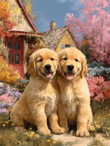 5D DIY Hund Freund Diamond Painting Quadratische Steine, Diamant Malerei Bilder Erwachsene, Kinder, Anfänger, Mosaik Bastelset, Cross Stickerei Set, für Wanddekoration, Haus Dekor 80x100cm C-279 von Liguolnn