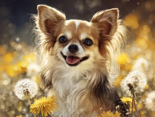 5D DIY Hund Puppet Diamond Painting Quadratische Steine, Diamant Malerei Bilder Erwachsene, Kinder, Anfänger, Mosaik Bastelset, Cross Stickerei Set, für Wanddekoration, Haus Dekor 80x100cm C-281 von Liguolnn