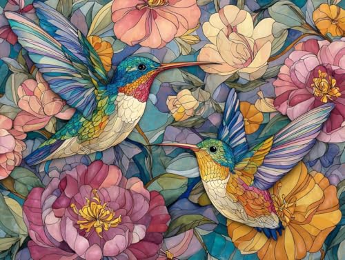5D DIY Kolibri Farbe Diamond Painting Quadratische Steine, Diamant Malerei Bilder Erwachsene, Kinder, Anfänger, Mosaik Bastelset, Cross Stickerei Set, für Wanddekoration, Haus Dekor 40x50cm C-253 von Liguolnn