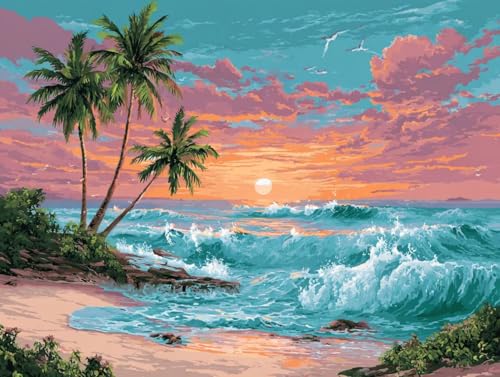 5D DIY Strand Diamond Painting Quadratische Steine, Diamant Malerei Bilder Erwachsene, Kinder, Anfänger, Mosaik Bastelset, Cross Stickerei Set, für Wanddekoration, Haus, Geschenks Dekor 80x100cm C-296 von Liguolnn