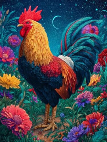 5D DIY Tier Hühnchen Diamond Painting Quadratische Steine, Diamant Malerei Bilder Erwachsene, Kinder, Anfänger, Mosaik Bastelset, Cross Stickerei Set, für Wanddekoration, Haus Dekor 20x30cm C-180 von Liguolnn