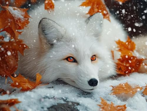 5D DIY Tiere Polarfichs Diamond Painting Quadratische Steine, Diamant Malerei Bilder Erwachsene, Kinder, Anfänger, Mosaik Bastelset, Cross Stickerei Set, für Wanddekoration, Haus Dekor 20x30cm C-163 von Liguolnn