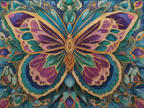 5D DIY Tiere Schmetterlinge Diamond Painting Quadratische Steine, Diamant Malerei Bilder Erwachsene Kinder Anfänger Mosaik Bastelset, Cross Stickerei Set, Wanddekoration Haus Dekor 80x100cm C-174 von Liguolnn