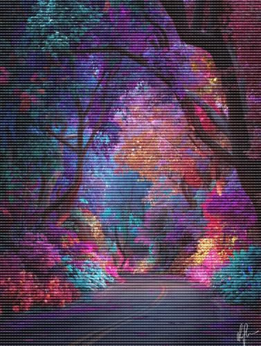 5D Diamond Painting Set für Erwachsene & Kinder, Farbige Straße DIY Diamant Malerei Bilder, Stickerei Mosaikherstellung, Heimdekoration Kreatives Geschenk Anfänger & Profis Zubehör 30x40cm C-55 von Liguolnn