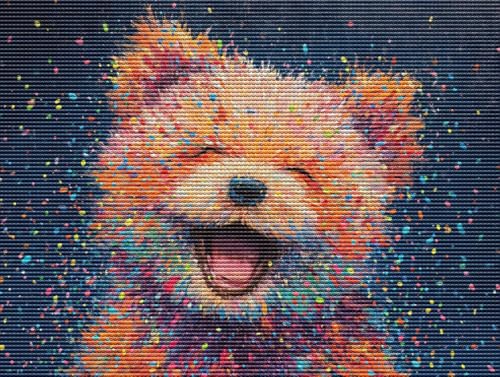 5D Diamond Painting Set für Erwachsene & Kinder, Farbiger Bär DIY Diamant Malerei Bilder, Stickerei Mosaikherstellung, Heimdekoration Kreatives Geschenk Anfänger & Profis Zubehör 60x80cm C-81 von Liguolnn