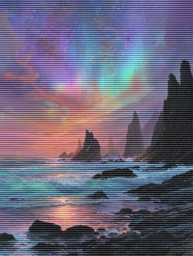 5D Diamond Painting Set für Erwachsene & Kinder, Farbiger Sternhimmel DIY Diamant Malerei Bilder, Stickerei Mosaikherstellung, Heimdekoration Kreatives Geschenk Anfänger & Profis Zubehör 30x40cm C-80 von Liguolnn