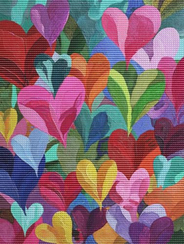 5D Diamond Painting Set für Erwachsene & Kinder, Farbiges Herz DIY Diamant Malerei Bilder, Stickerei Mosaikherstellung, Heimdekoration Kreatives Geschenk Anfänger & Profis Zubehör 30x40cm C-78 5D Diamond Painting Set für Erwachsene & Kinder, Farbiges Herz DIY Diamant Malerei Bilder, Stickerei Mosaikherstellung, Heimdekoration Kreatives Geschenk Anfänger & Profis Zubehör 30x40cm C-78 von Liguolnn