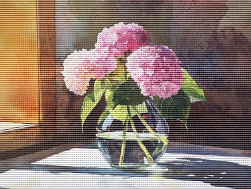 5D Diamond Painting Set für Erwachsene & Kinder, Pink Stickerei DIY Diamant Malerei Bilder, Stickerei Mosaikherstellung, Heimdekoration Kreatives Geschenk Anfänger & Profis Zubehör 80x110cm C-223 von Liguolnn