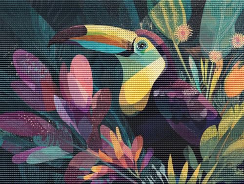 5D Diamond Painting Set für Erwachsene & Kinder, Tiere Vögel DIY Diamant Malerei Bilder, Stickerei Mosaikherstellung, Heimdekoration Kreatives Geschenk Anfänger & Profis Zubehör 70x90cm C-172 von Liguolnn
