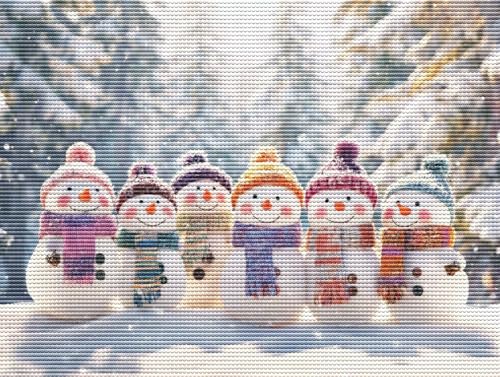 5D Diamond Painting Set für Erwachsene & Kinder, niedlich Schneemann DIY Diamant Malerei Bilder, Stickerei Mosaikherstellung, Heimdekoration Kreatives Geschenk Anfänger & Profis Zubehör 70x90cm C-520 von Liguolnn