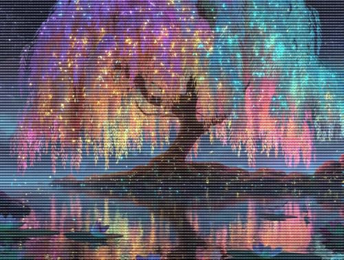 Diamond Painting Adulte Farbige Bäume 5D Diamant Painting Erwachsene & Anfänger, DIY Full Drill Diamant Broderie kit, Home Decor Wandkunst Wohnzimmer Schlafzimmer Büro, Geschenke, 80x110cm D-72 von Liguolnn