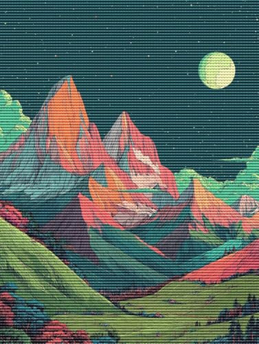 Diamond Painting Adulte Farbige Berge 5D Diamant Painting Erwachsene & Anfänger, DIY Full Drill Diamant Broderie kit, Home Decor Wandkunst Wohnzimmer Schlafzimmer Büro, Geschenke, 80x110cm D-70 von Liguolnn