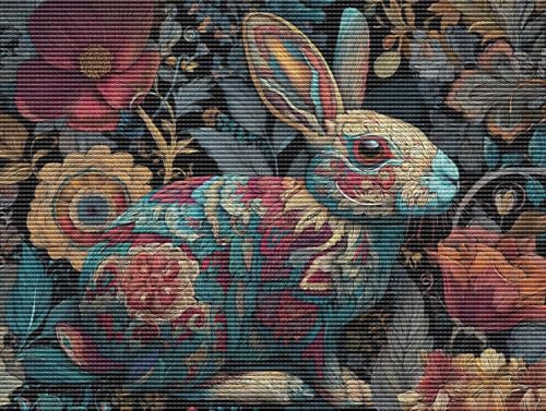 Diamond Painting Adulte Farbige Kaninchen 5D Diamant Painting Erwachsene & Anfänger, DIY Full Drill Diamant Broderie kit, Home Decor Wandkunst Wohnzimmer Schlafzimmer Büro, Geschenke, 30x40cm D-76 von Liguolnn
