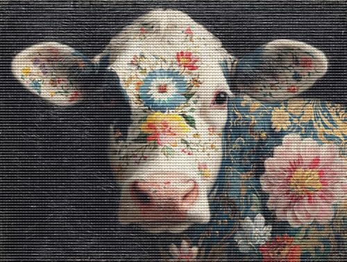 Diamond Painting Adulte Farbige Kühe 5D Diamant Painting Erwachsene & Anfänger, DIY Full Drill Diamant Broderie kit, Home Decor Wandkunst Wohnzimmer Schlafzimmer Büro, Geschenke, 40x50cm D-63 von Liguolnn