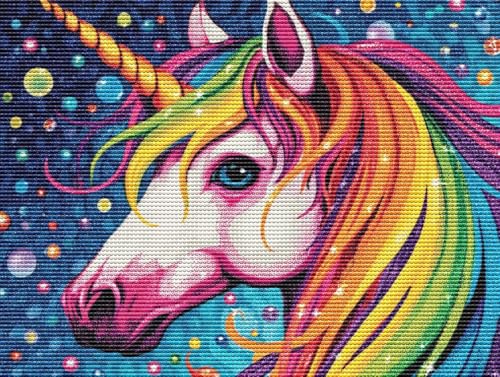 Diamond Painting Adulte Farbige Pferde 5D Diamant Painting Erwachsene & Anfänger, DIY Full Drill Diamant Broderie kit, Home Decor Wandkunst Wohnzimmer Schlafzimmer Büro, Geschenke, 50x70cm D-56 von Liguolnn