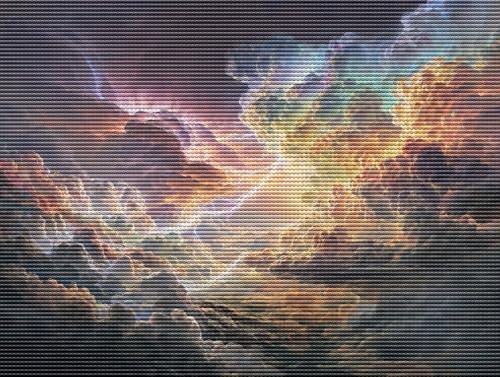 Diamond Painting Adulte Farbiger Himmel 5D Diamant Painting Erwachsene & Anfänger, DIY Full Drill Diamant Broderie kit, Home Decor Wandkunst Wohnzimmer Schlafzimmer Büro, Geschenke, 40x50cm D-75 von Liguolnn