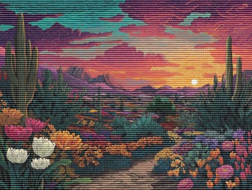 Diamond Painting Adulte Farbiger Sonnenuntergang 5D Diamant Painting Erwachsene & Anfänger, DIY Full Drill Diamant Broderie kit, Home Decor Wandkunst Wohnzimmer Schlafzimmer Büro Geschenke 40x50cm D68 von Liguolnn