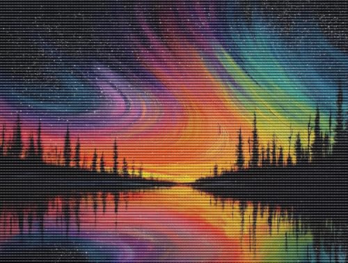 Diamond Painting Adulte Farbiger Sternhimmel 5D Diamant Painting Erwachsene & Anfänger, DIY Full Drill Diamant Broderie kit, Home Decor Wandkunst Wohnzimmer Schlafzimmer Büro, Geschenke, 70x90cm D-79 von Liguolnn