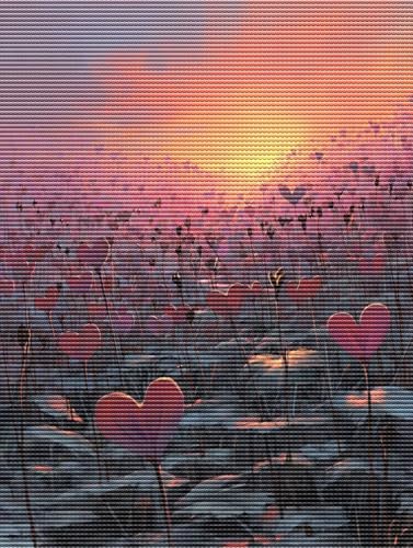 Diamond Painting Adulte Sonnenaufgang abstrakt 5D Diamant Painting Erwachsene & Anfänger, DIY Full Drill Diamant Broderie Kit, Home Decor Wandkunst Wohnzimmer Schlafzimmer Büro Geschenke 40x50cm D-827 von Liguolnn