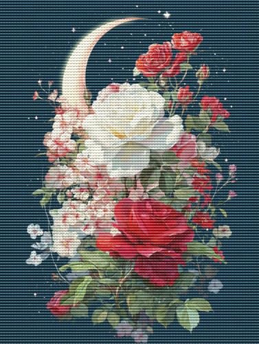 Liguolnn 5D Diamond Painting Set für Erwachsene & Kinder, Rosen Mond DIY Diamant Malerei Bilder, Stickerei Mosaikherstellung, Heimdekoration Kreatives Geschenk Anfänger & Profis Zubehör 60x80cm C-654 Liguolnn 5D Diamond Painting Set für Erwachsene & Kinder, Rosen Mond DIY Diamant Malerei Bilder, Stickerei Mosaikherstellung, Heimdekoration Kreatives Geschenk Anfänger & Profis Zubehör 60x80cm C-654 von Liguolnn