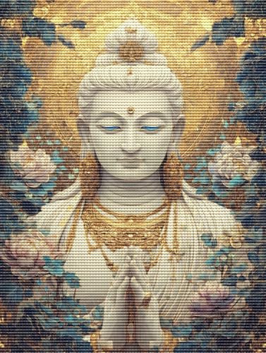 Liguolnn 5D Diamond Painting Set für Erwachsene & Kinder, Zen Blumen DIY Diamant Malerei Bilder, Stickerei Mosaikherstellung, Heimdekoration Kreatives Geschenk Anfänger & Profis Zubehör 60x80cm C-91 von Liguolnn