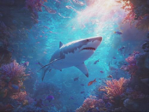 Liguolnn Diamond Painting Adulte Tier Hai 5D Diamant Painting Erwachsene & Anfänger, DIY Full Drill Diamant Broderie kit, Home Decor Wandkunst Wohnzimmer Schlafzimmer Büro, Geschenke, 60x80cm D-187 Liguolnn Diamond Painting Adulte Tier Hai 5D Diamant Painting Erwachsene & Anfänger, DIY Full Drill Diamant Broderie kit, Home Decor Wandkunst Wohnzimmer Schlafzimmer Büro, Geschenke, 60x80cm D-187 von Liguolnn
